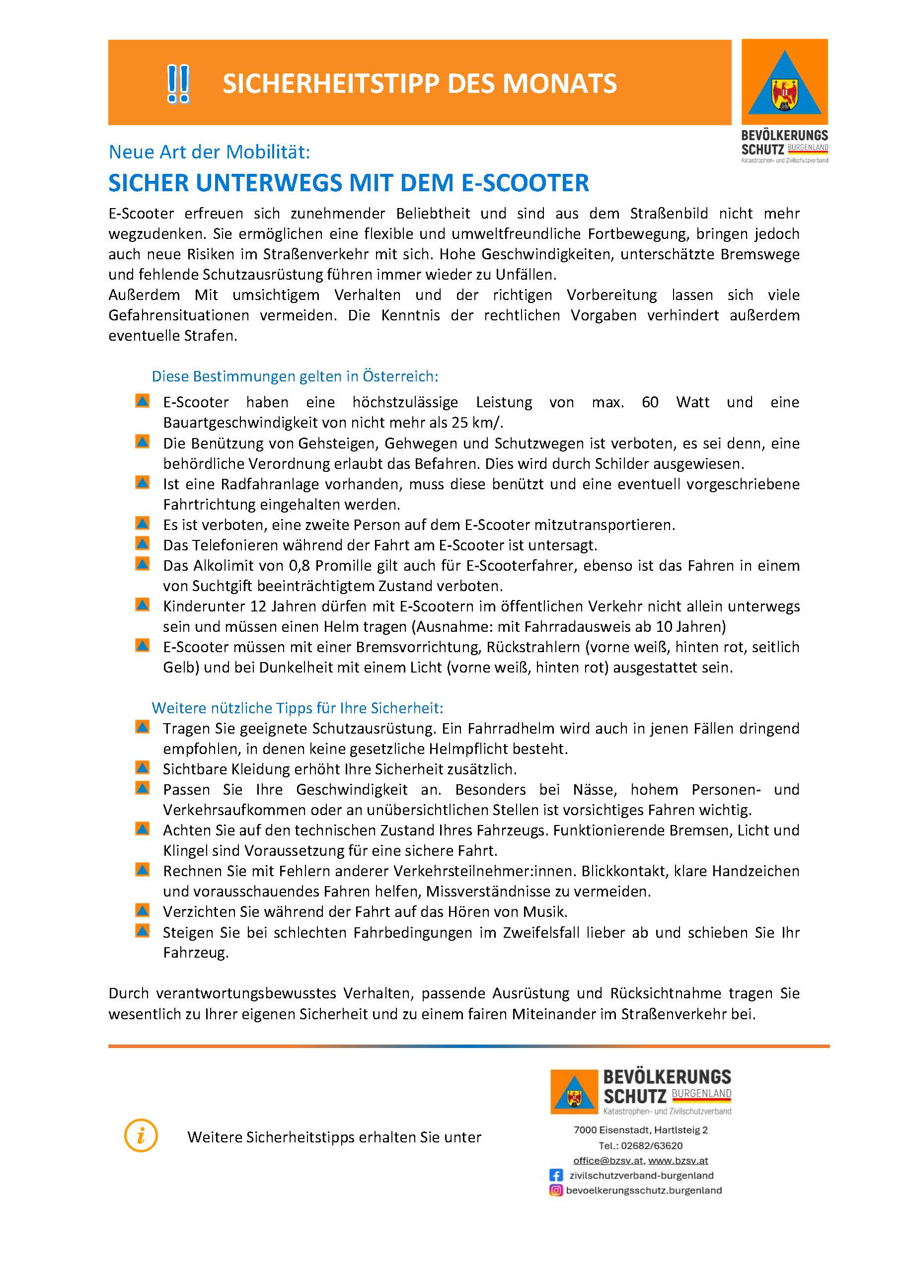 Sicherheitstipp 04 26 Sicher unterwegs mit dem E Scooter